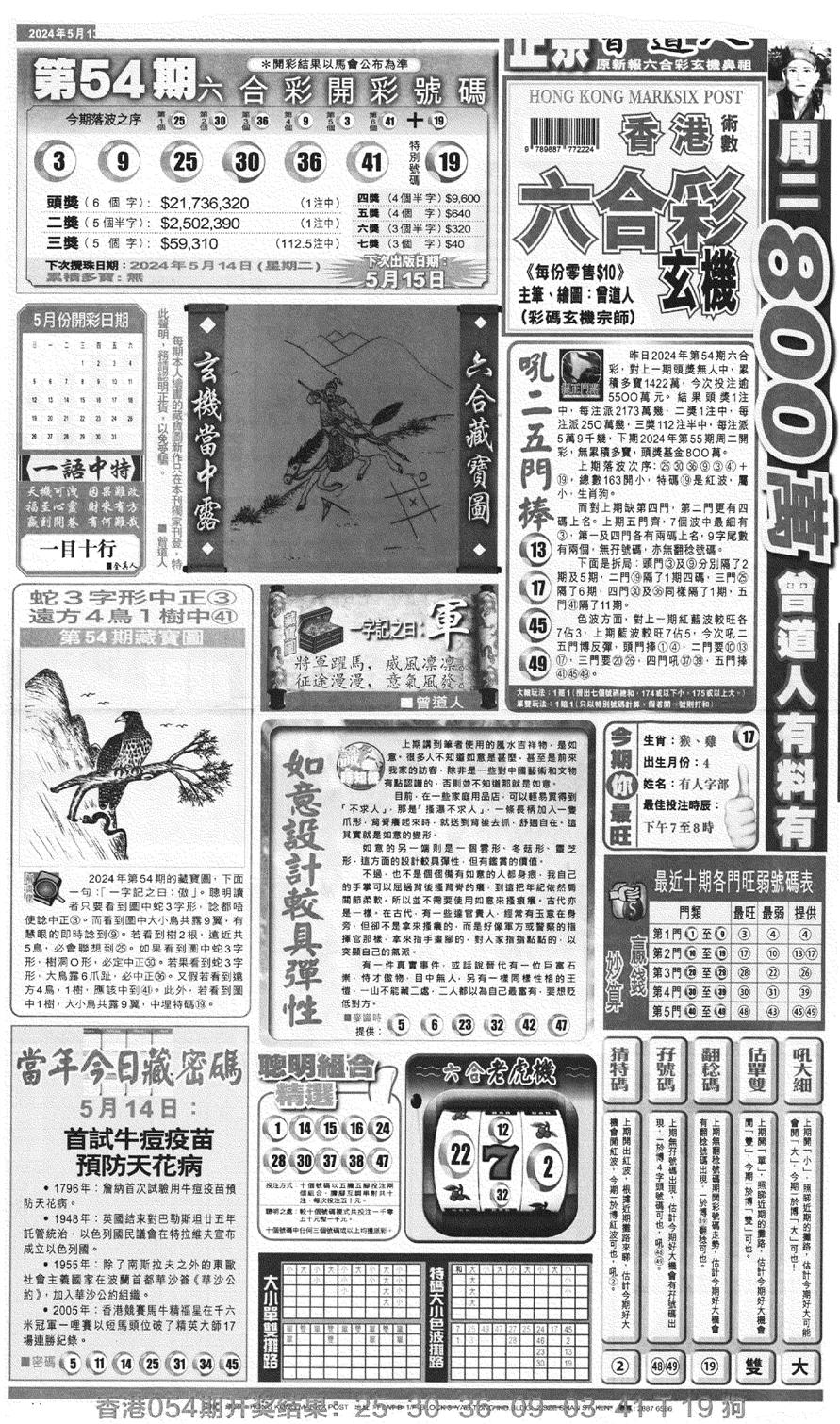 新报跑狗A(正面)-55