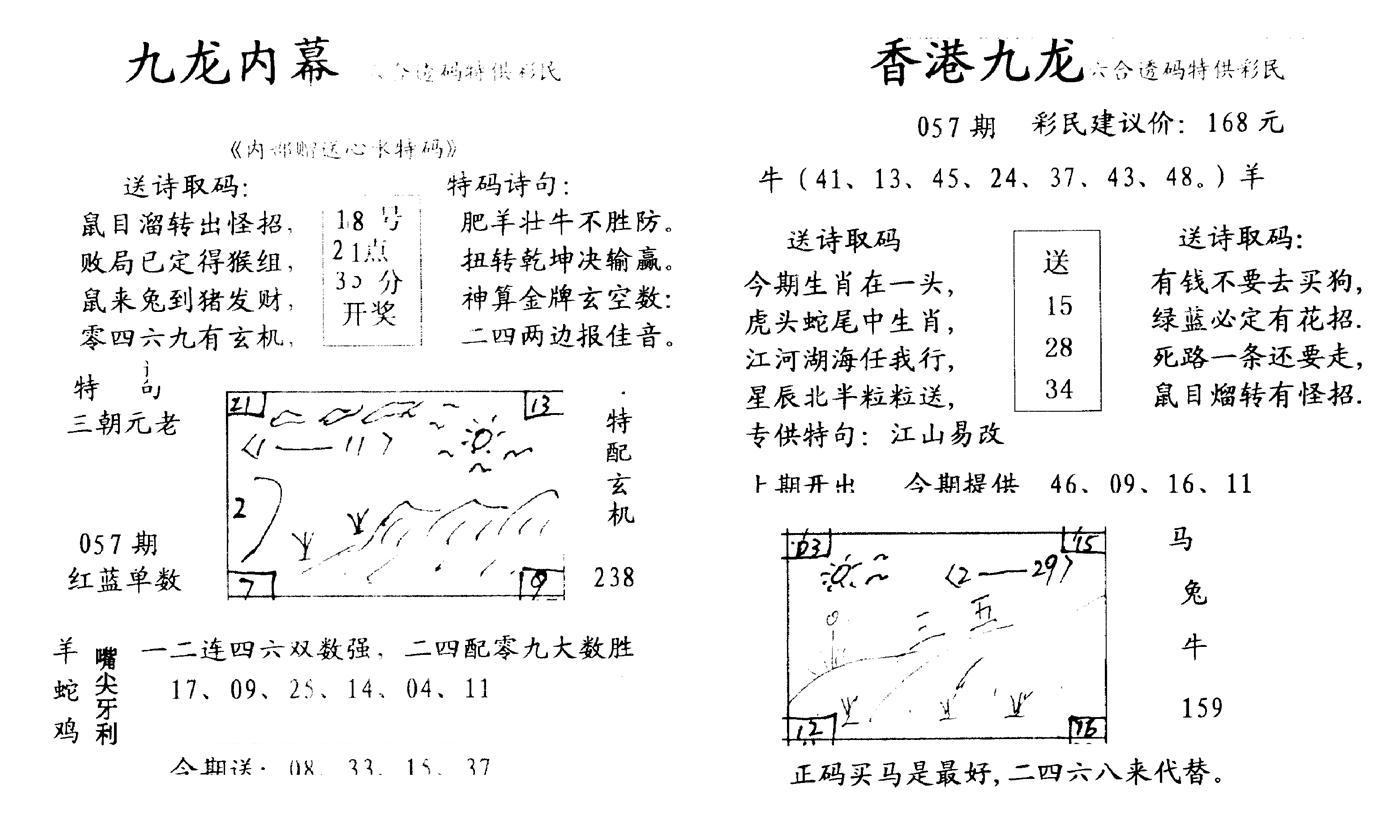 九龙内幕--开奖报-57