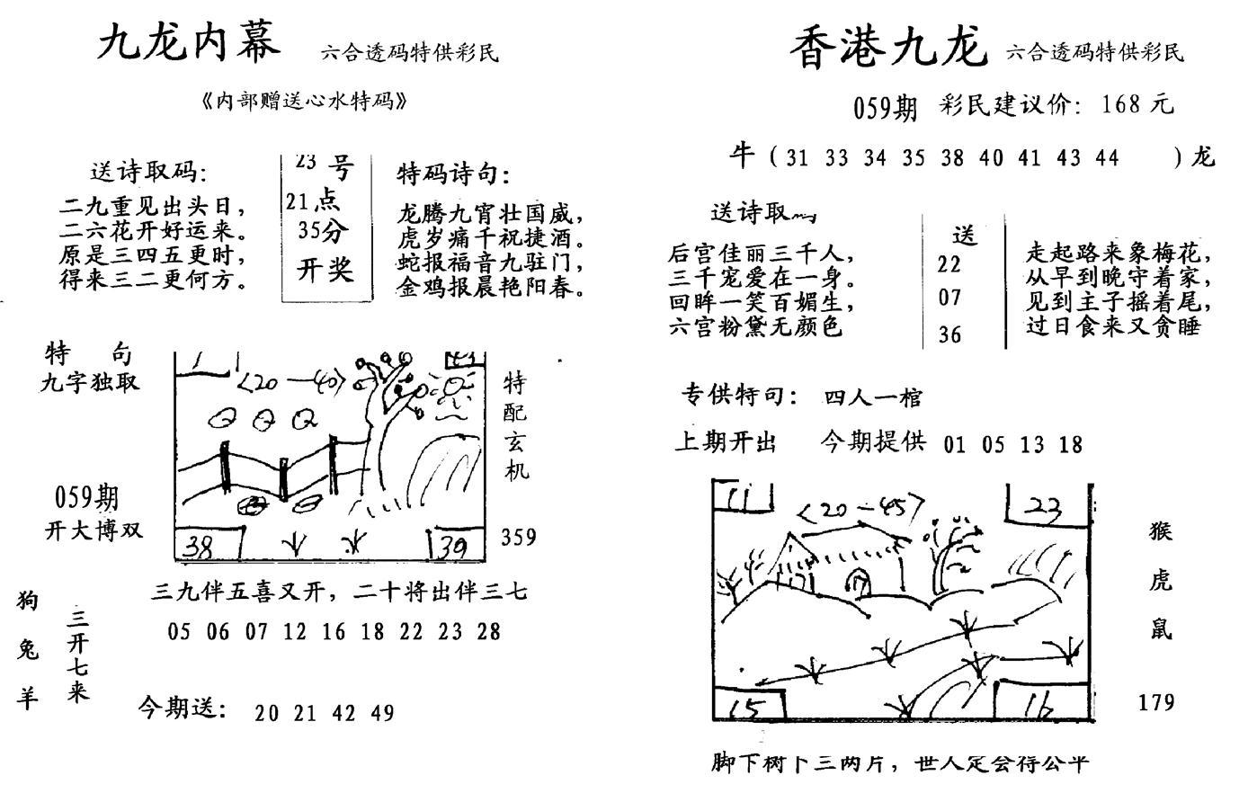 九龙内幕--开奖报-59