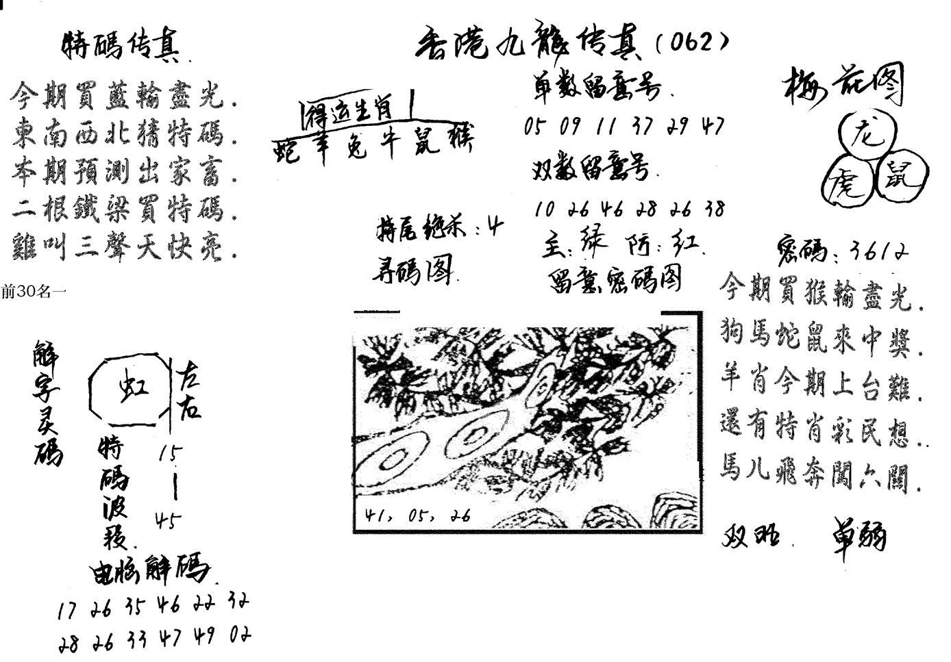 特码传真梅花图(手写版)-62