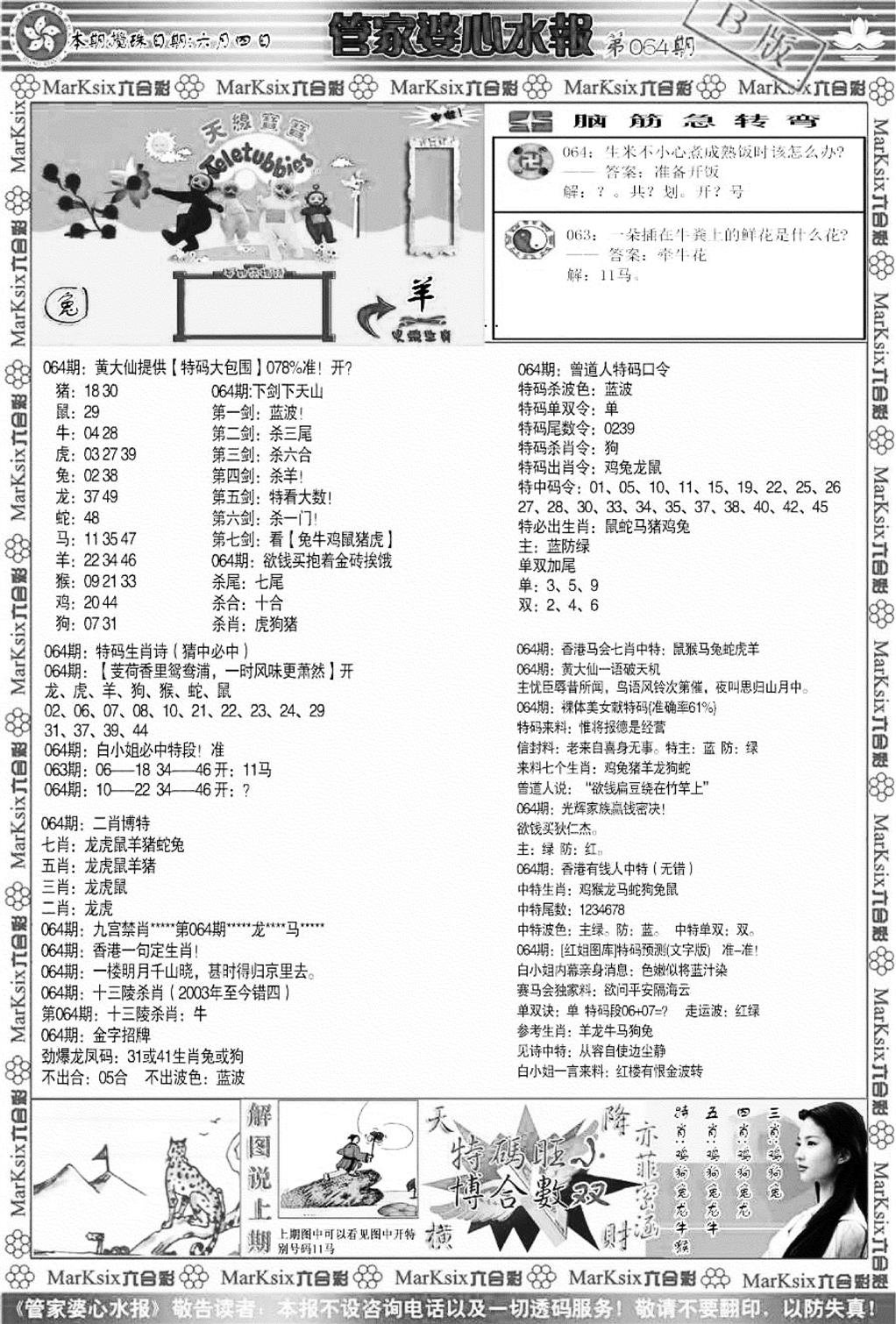 管家婆心水报B-64