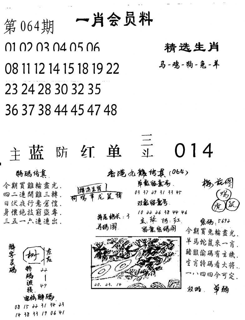 一肖会员料-64