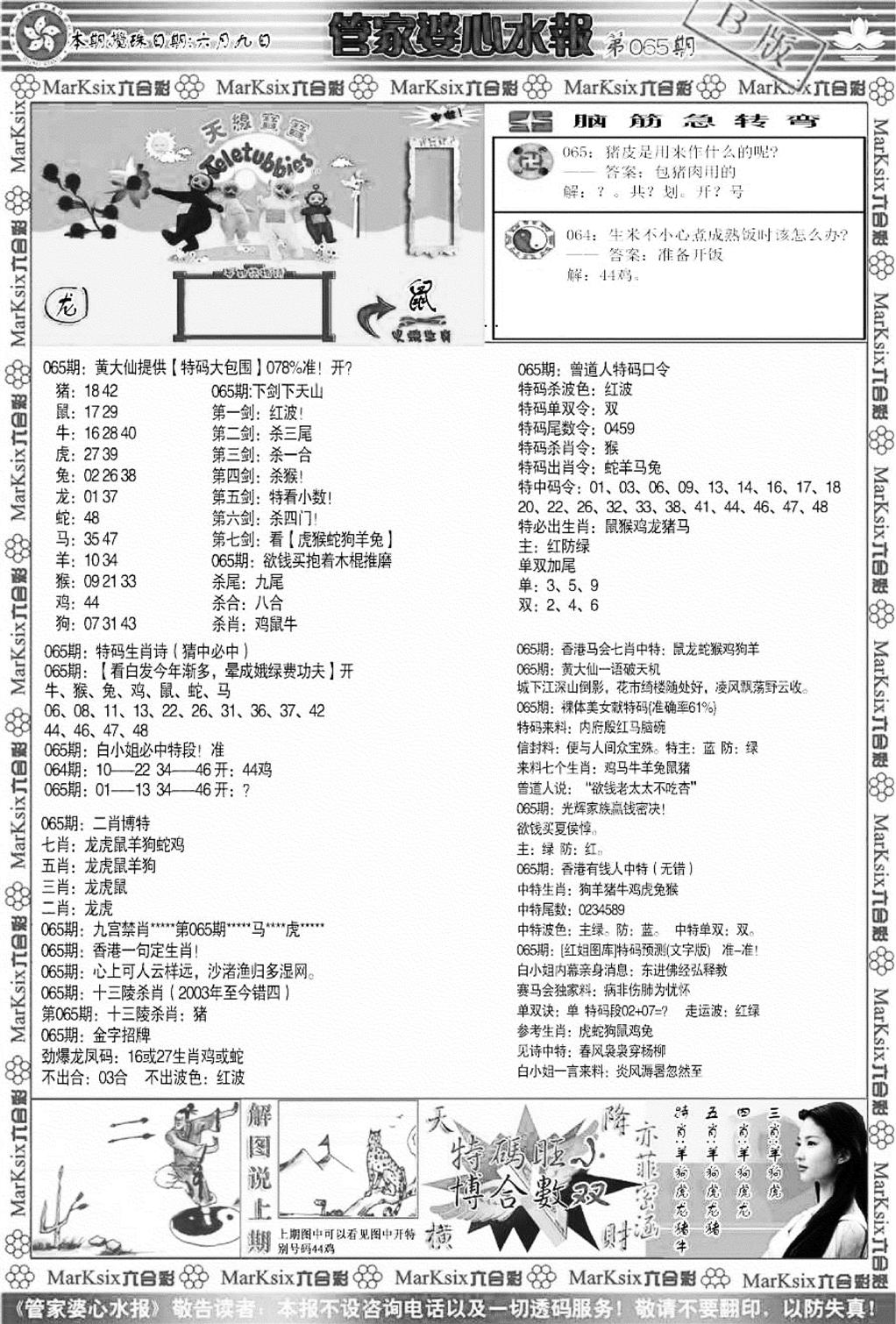 管家婆心水报B-65