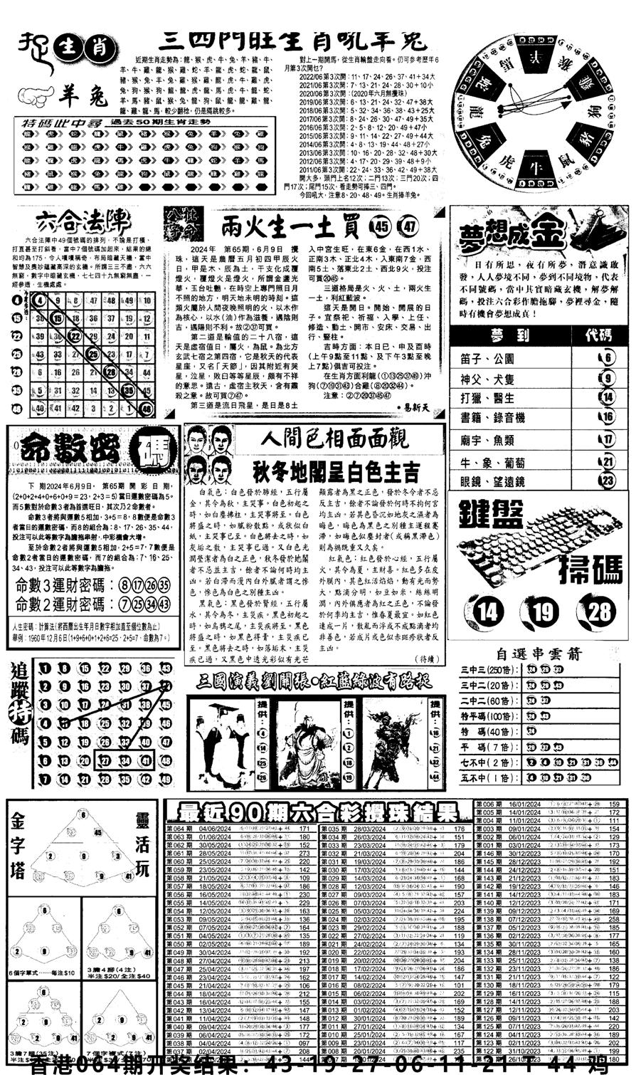 新报跑狗4-65