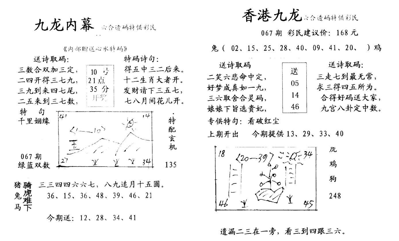 九龙内幕--开奖报-66