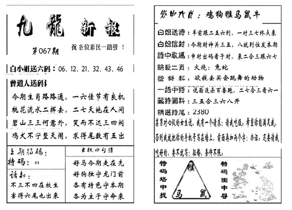 九龙新报(生肖版)-67