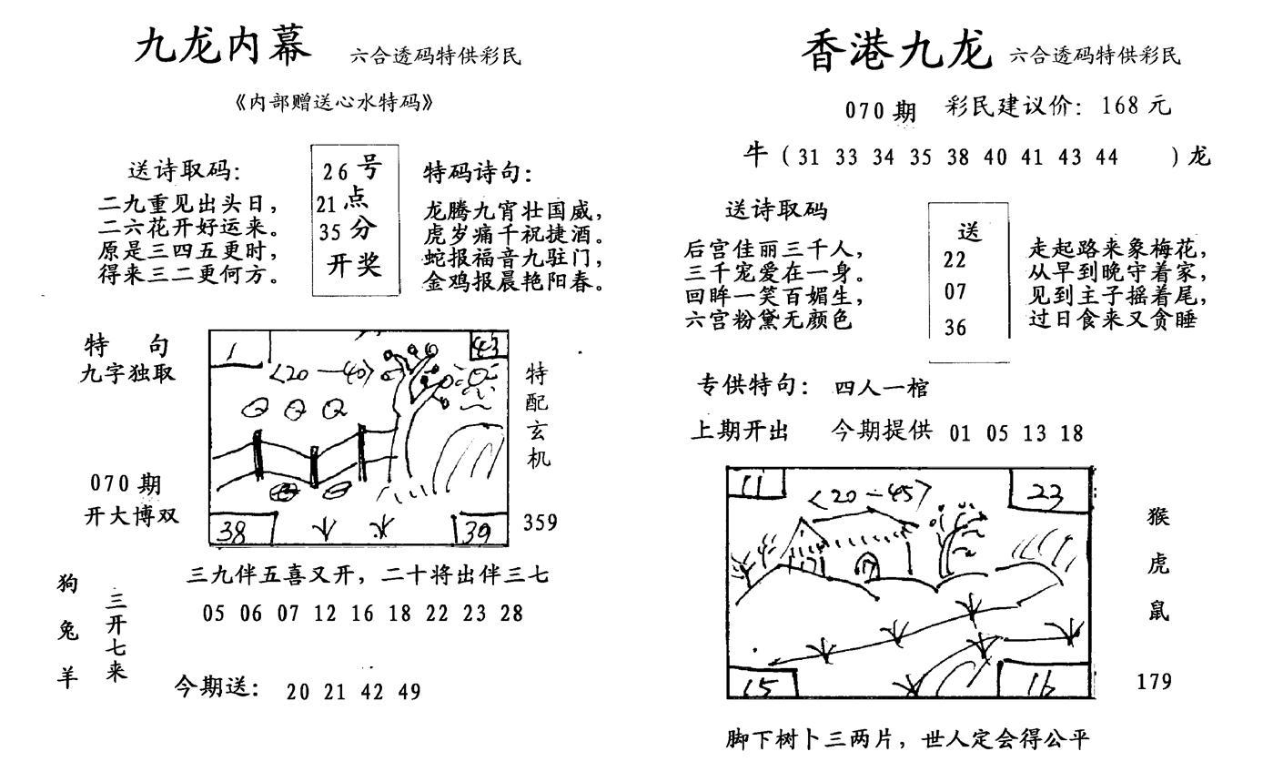 九龙内幕--开奖报-70