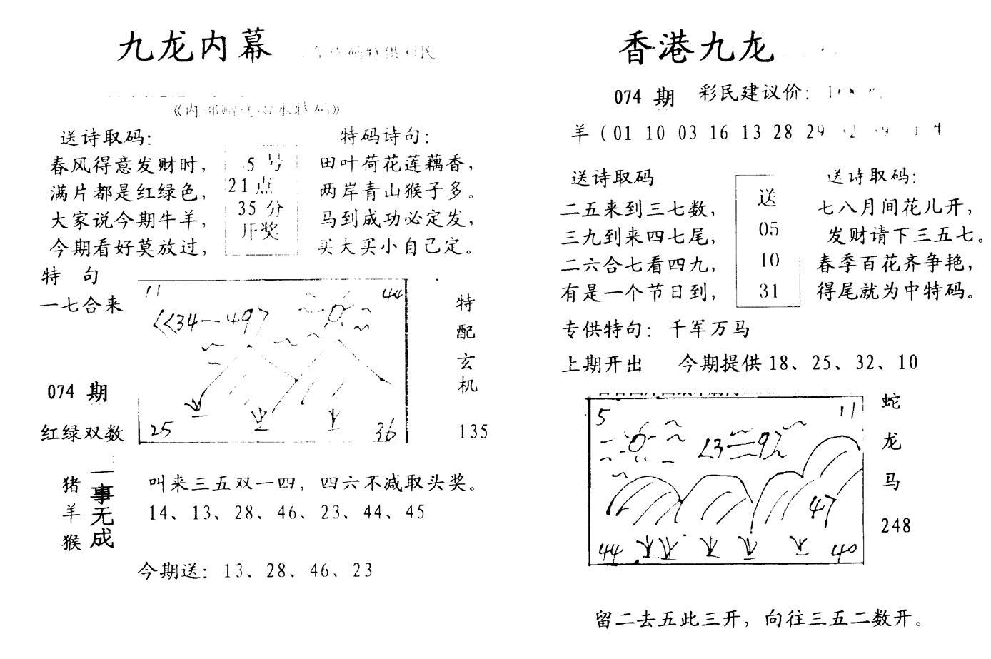 九龙内幕--开奖报-74