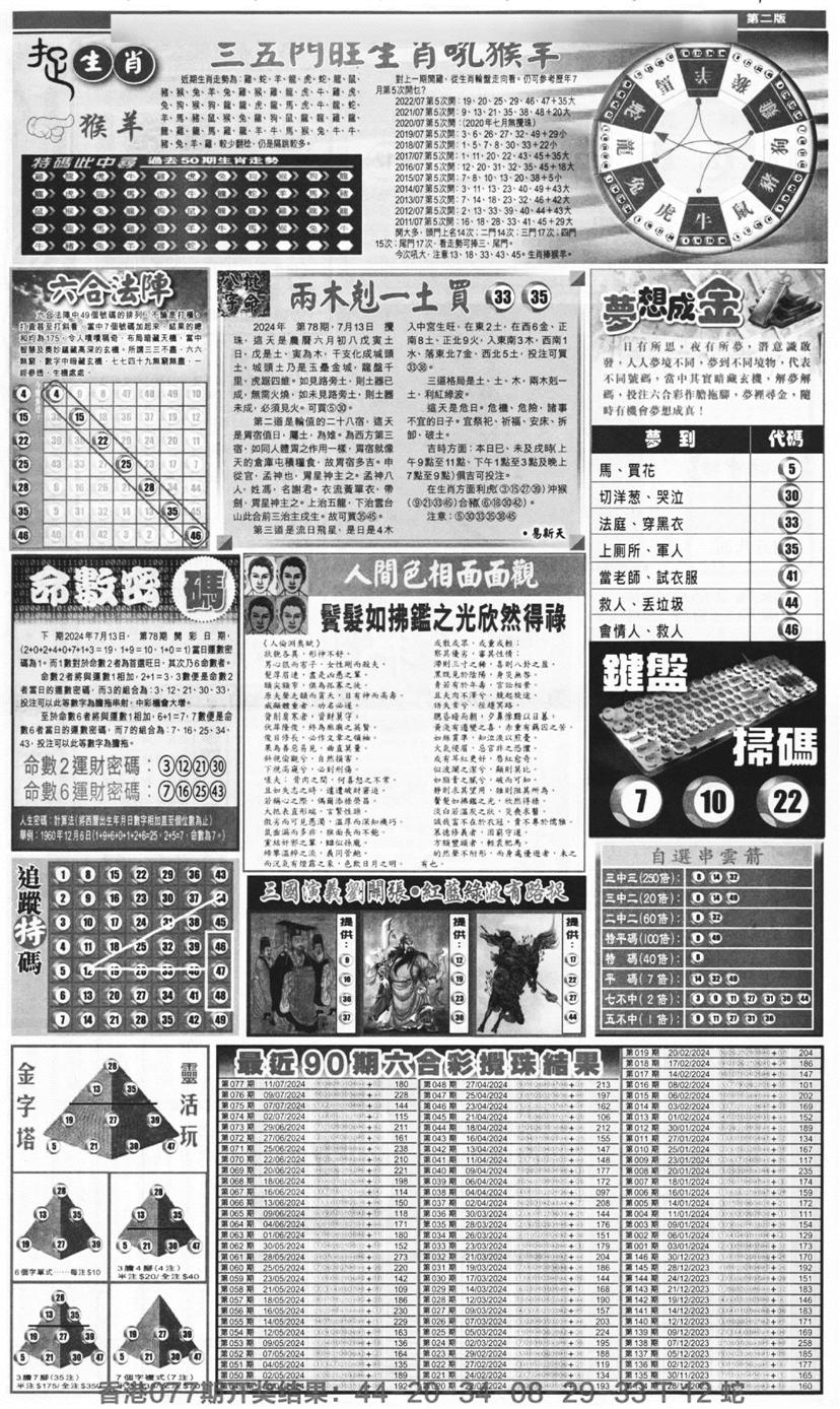 新报跑狗B(背面)-78