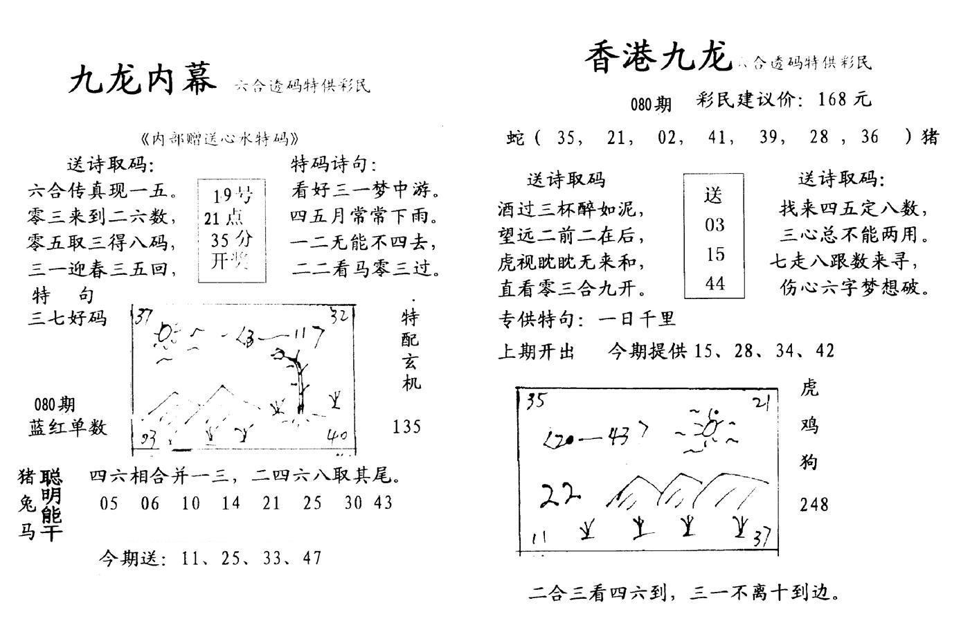 九龙内幕--开奖报-80