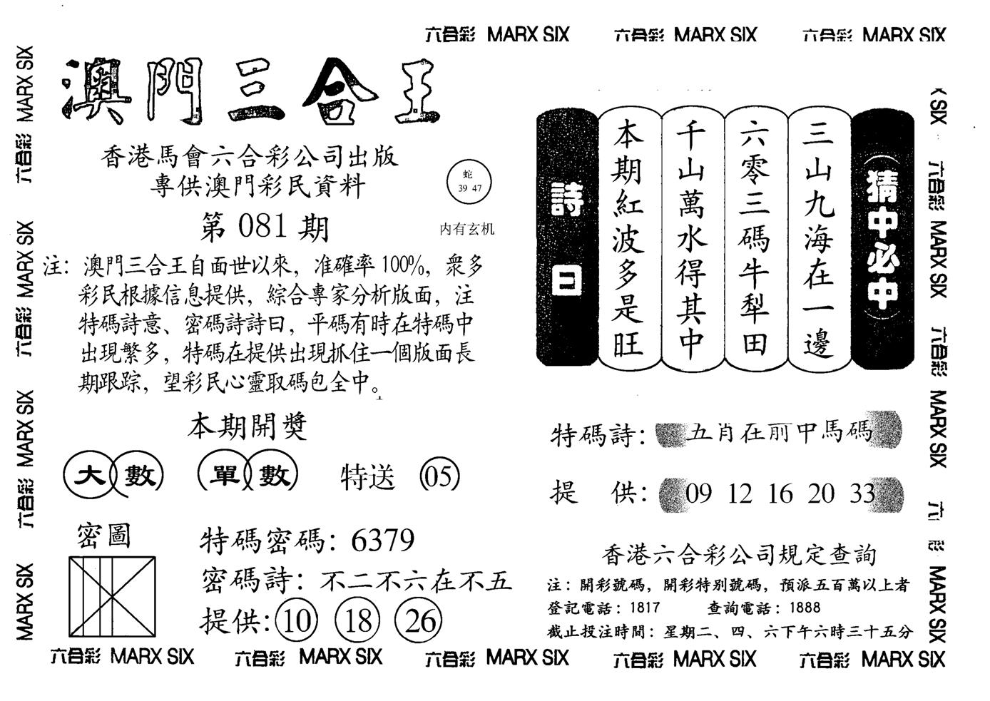 另澳门三合王A-81