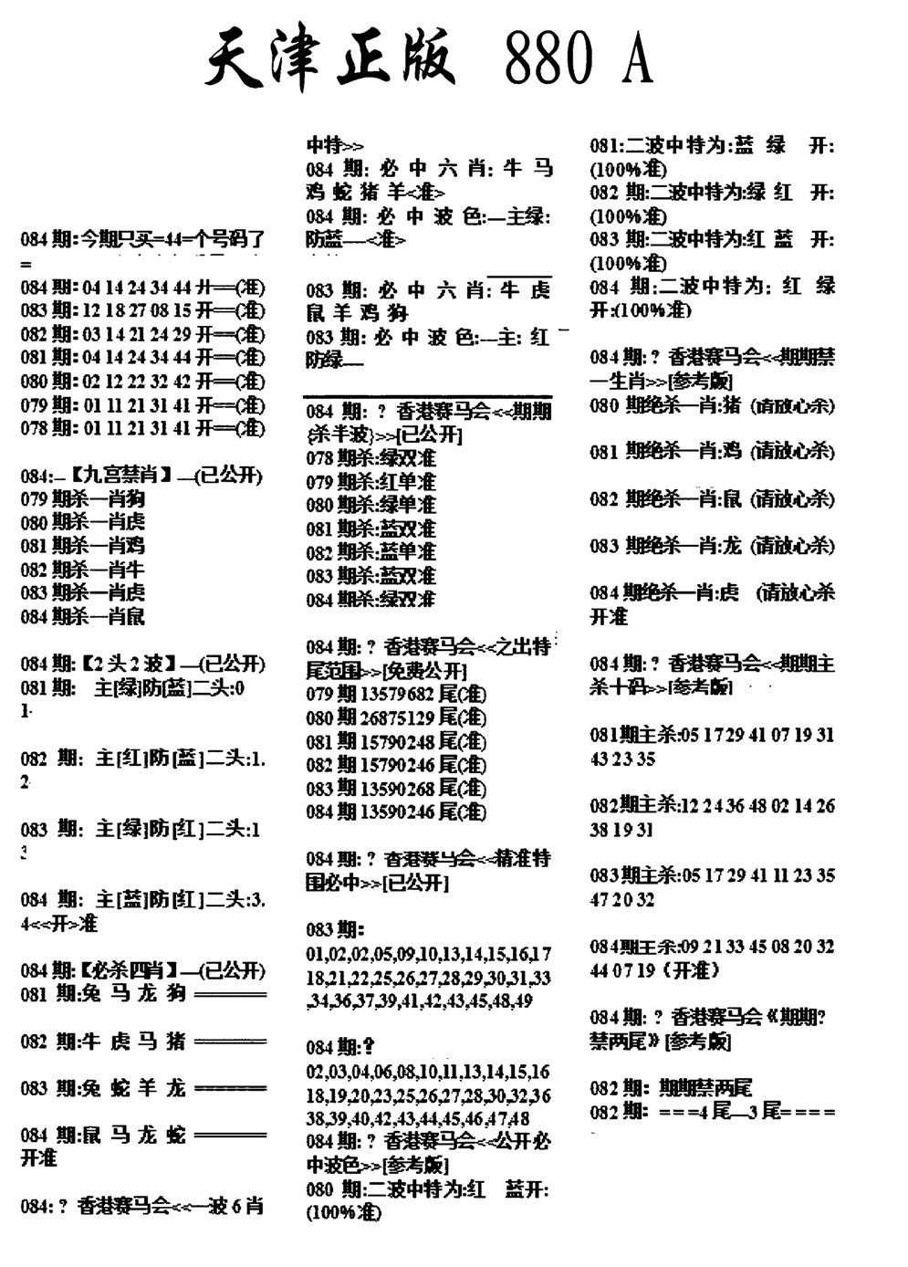 天津正版880A-84