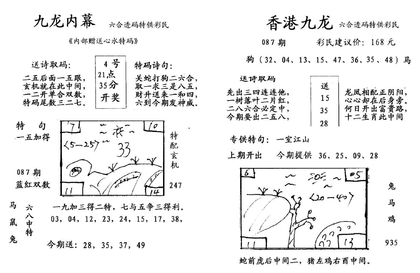 九龙内幕--开奖报-87