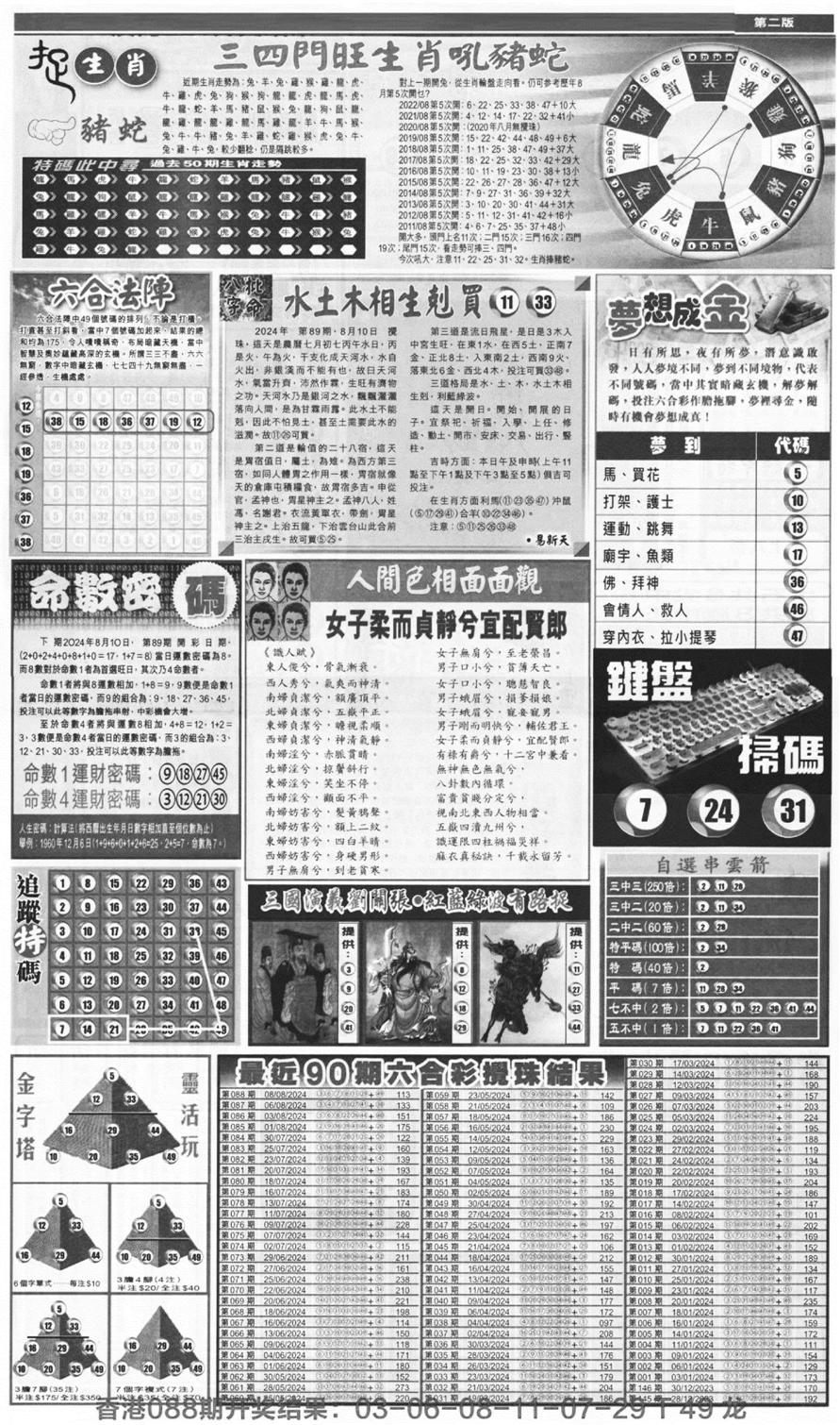 新报跑狗B(背面)-89