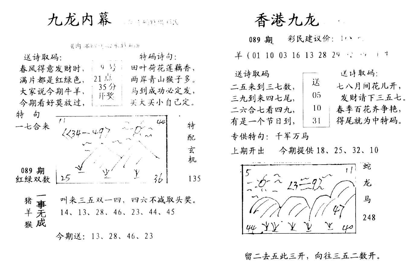 九龙内幕--开奖报-89