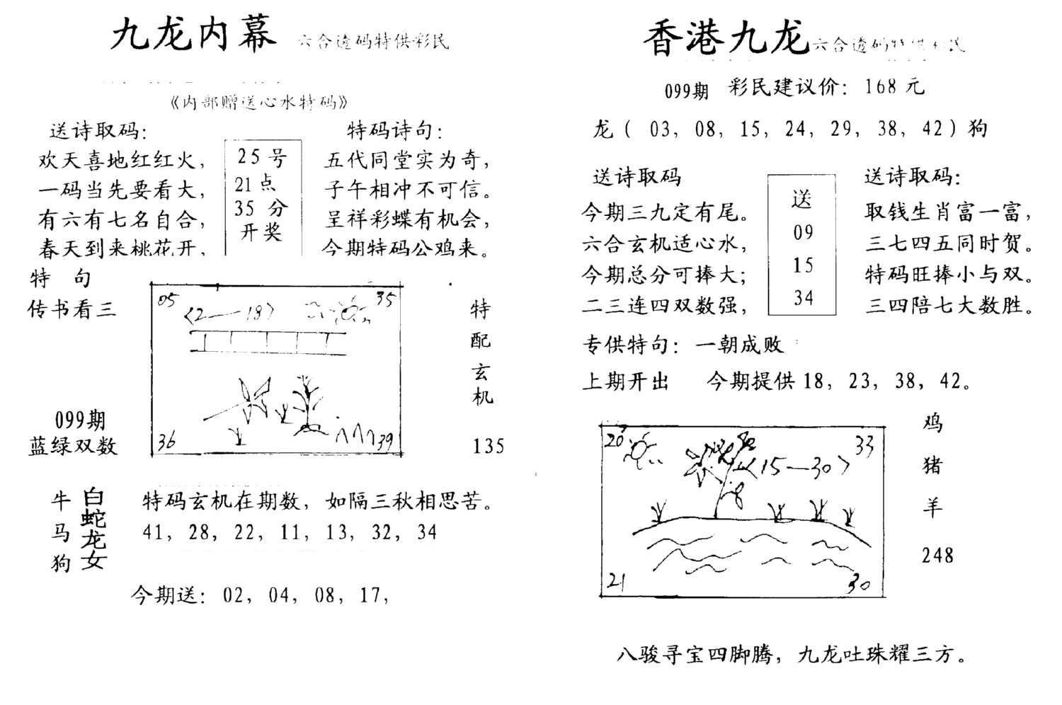 九龙内幕--开奖报-99