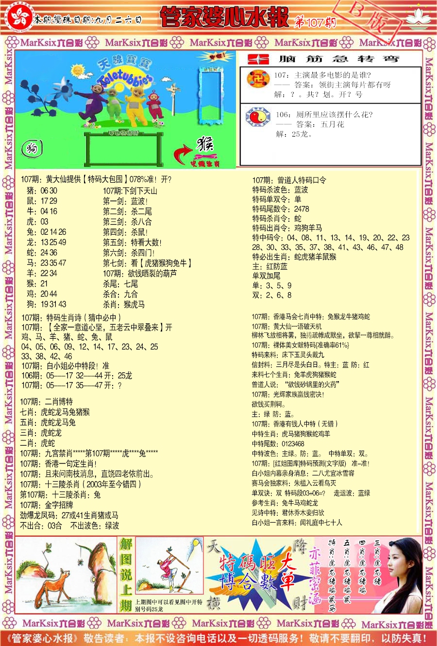 管家婆心水报B-107