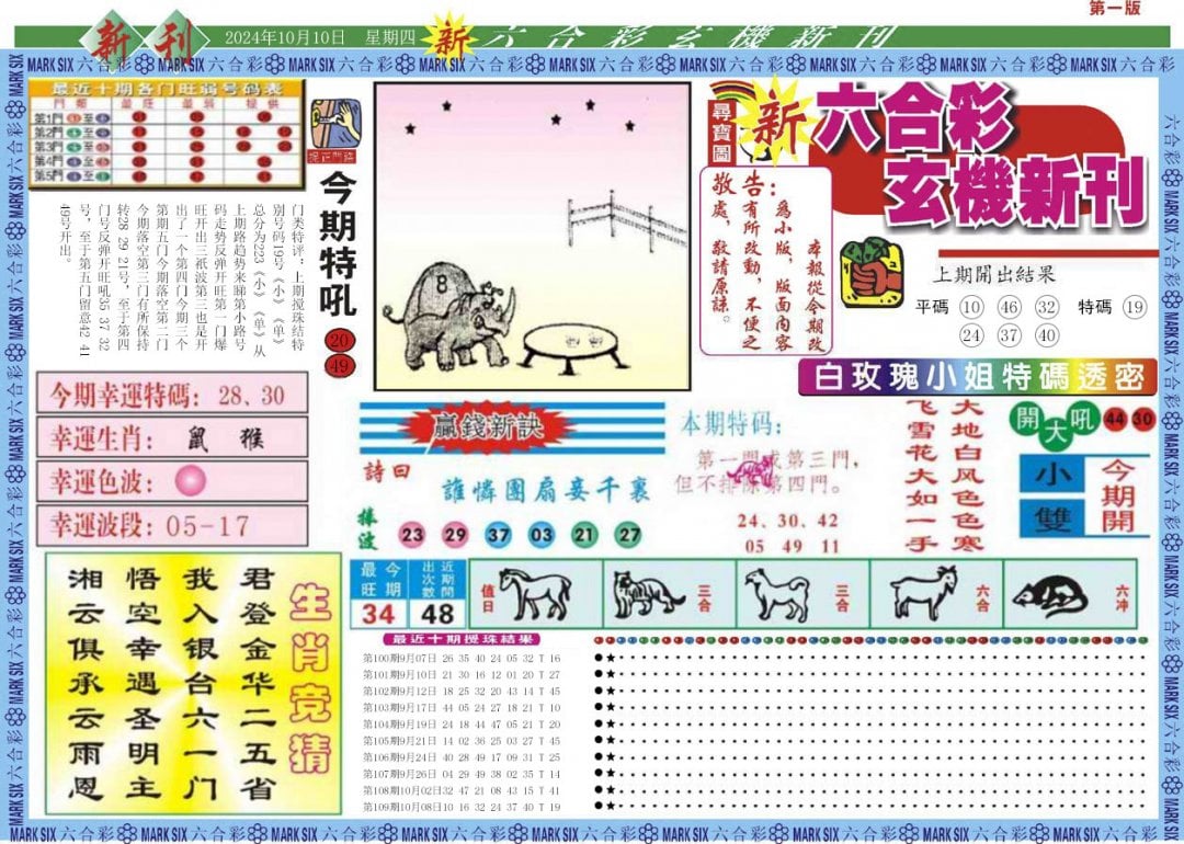 新六合彩特码新刊A-110