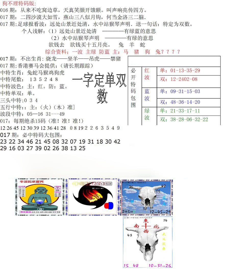 狗不理特码报-17