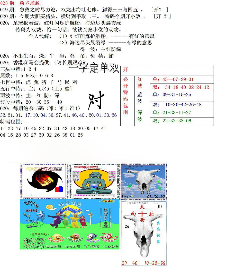 狗不理特码报-20