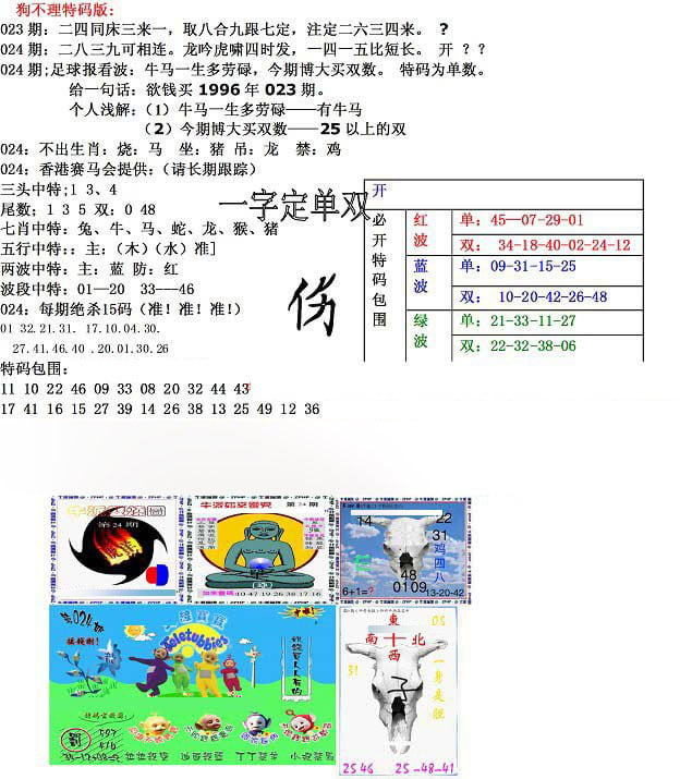 狗不理特码报-24