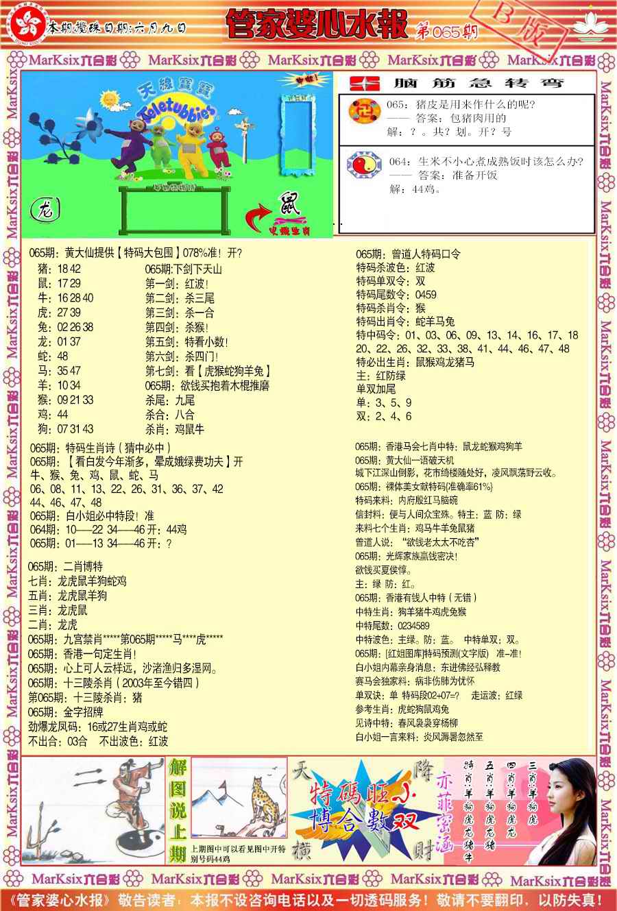 管家婆心水报B-65