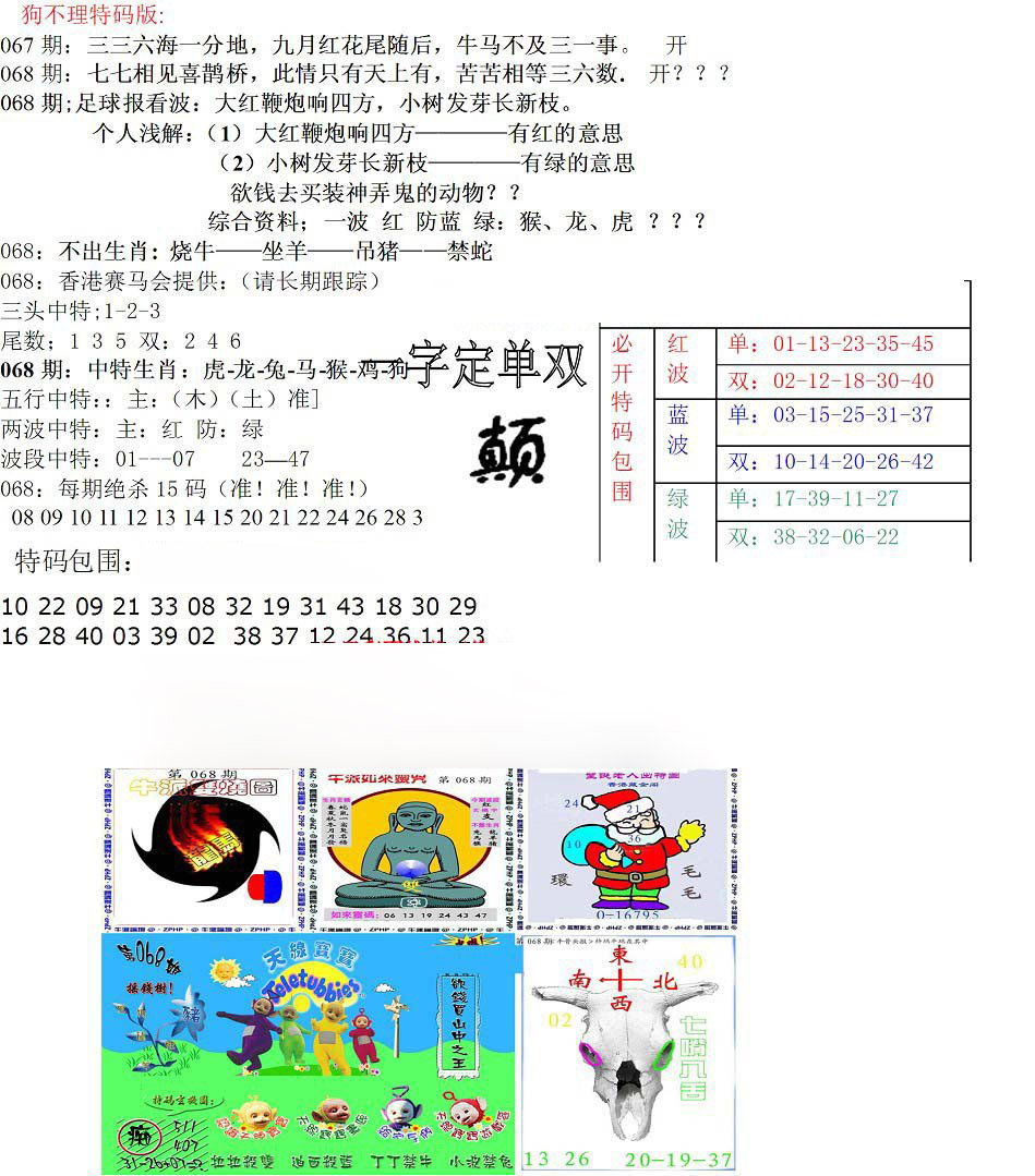 狗不理特码报-68