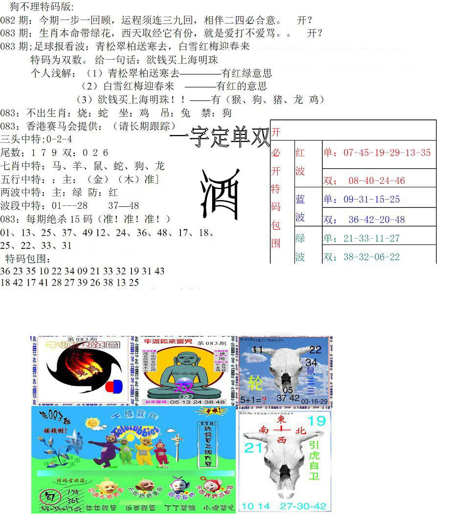 狗不理特码报-83