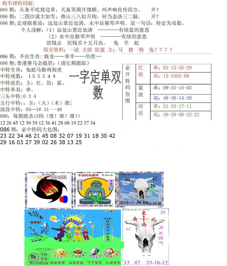 狗不理特码报-86