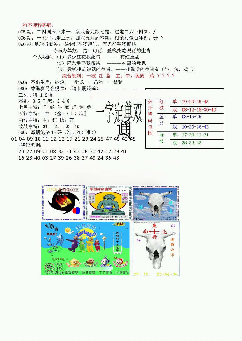 狗不理特码报-96